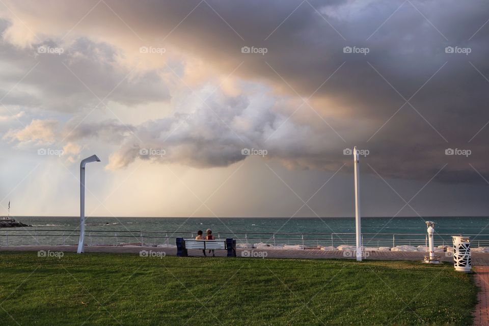 Thundercloud over the sea