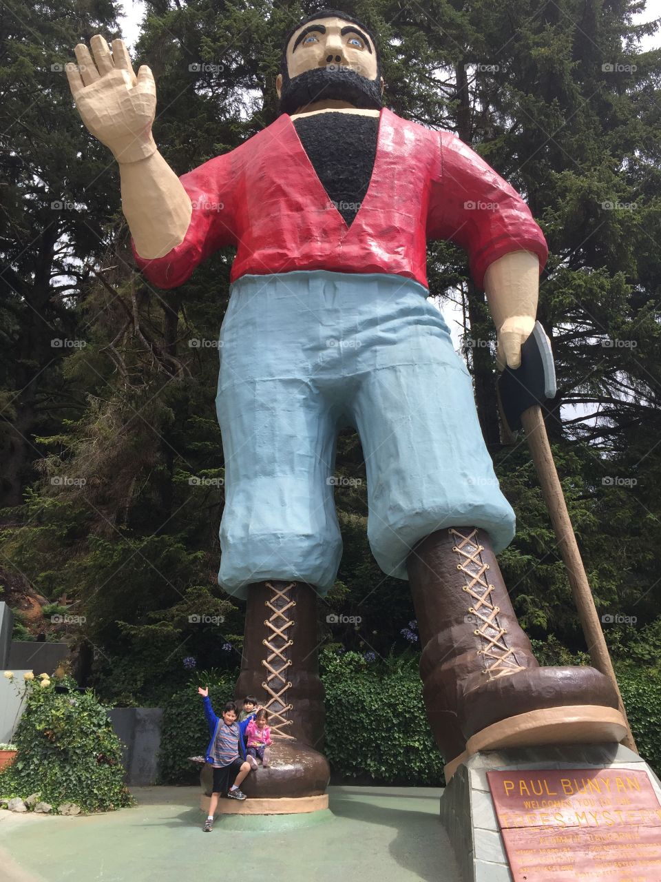 Low angle view of paul bunyan statue