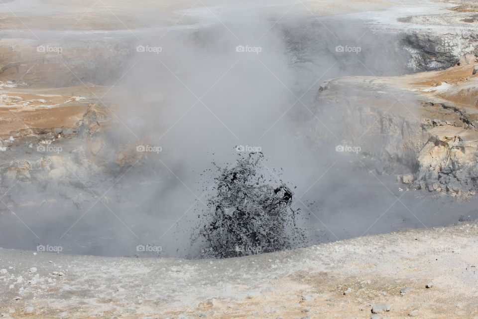 Bubbling mud