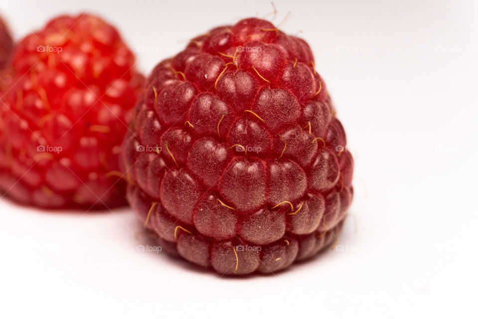 Macro shot of a raspberry fruit