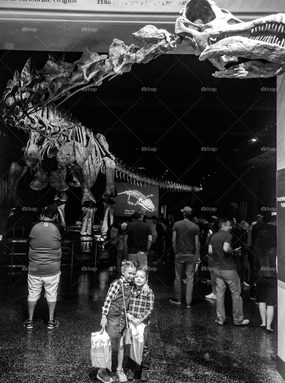 Brother and sister in museum