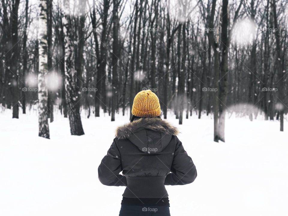 Yellow knitted hat 