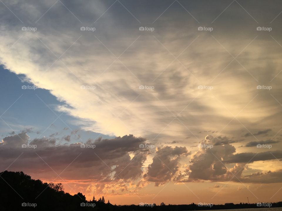 Sunset, No Person, Storm, Sky, Nature