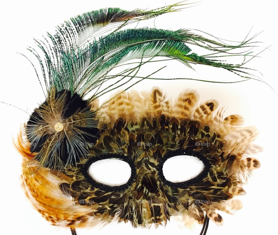 Carnival mask on white background