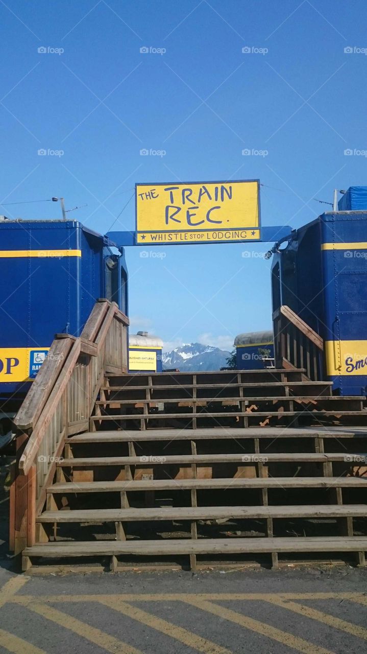 A restaurant made of train cars.