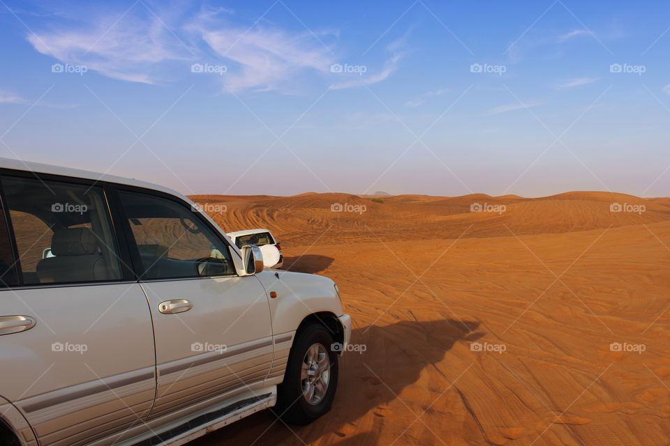 4x4 vehicle in the desert safari, dubai, uae, united Arab Emirates