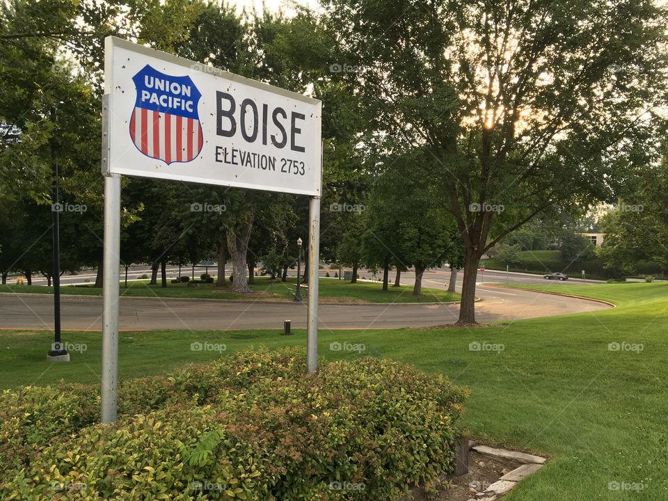 Boise city elevation sign.