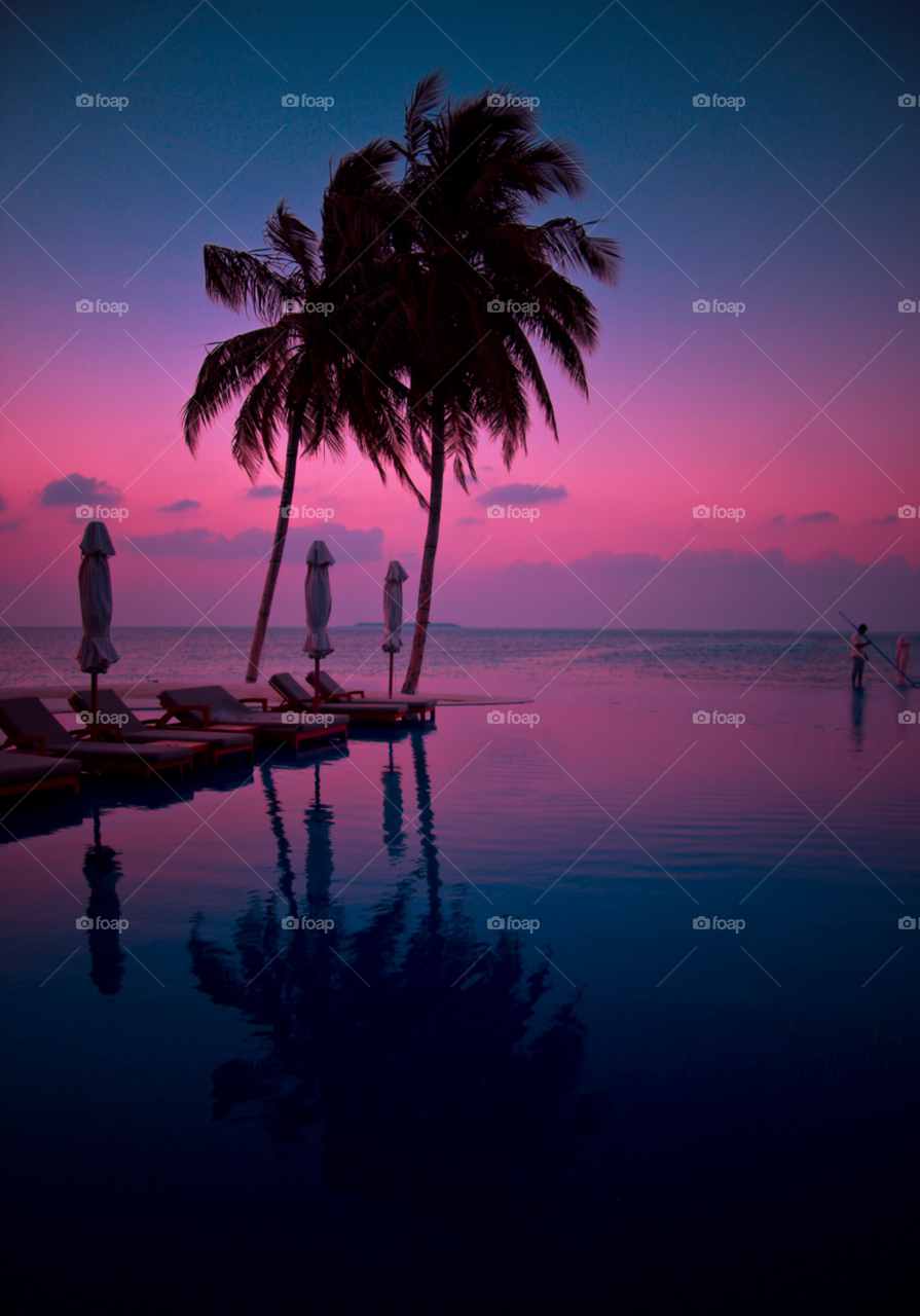 maldives sunrise reflection colour by maapu