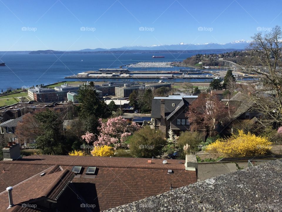 View from Queen Anne. View over Puget Sound from Queen Anne