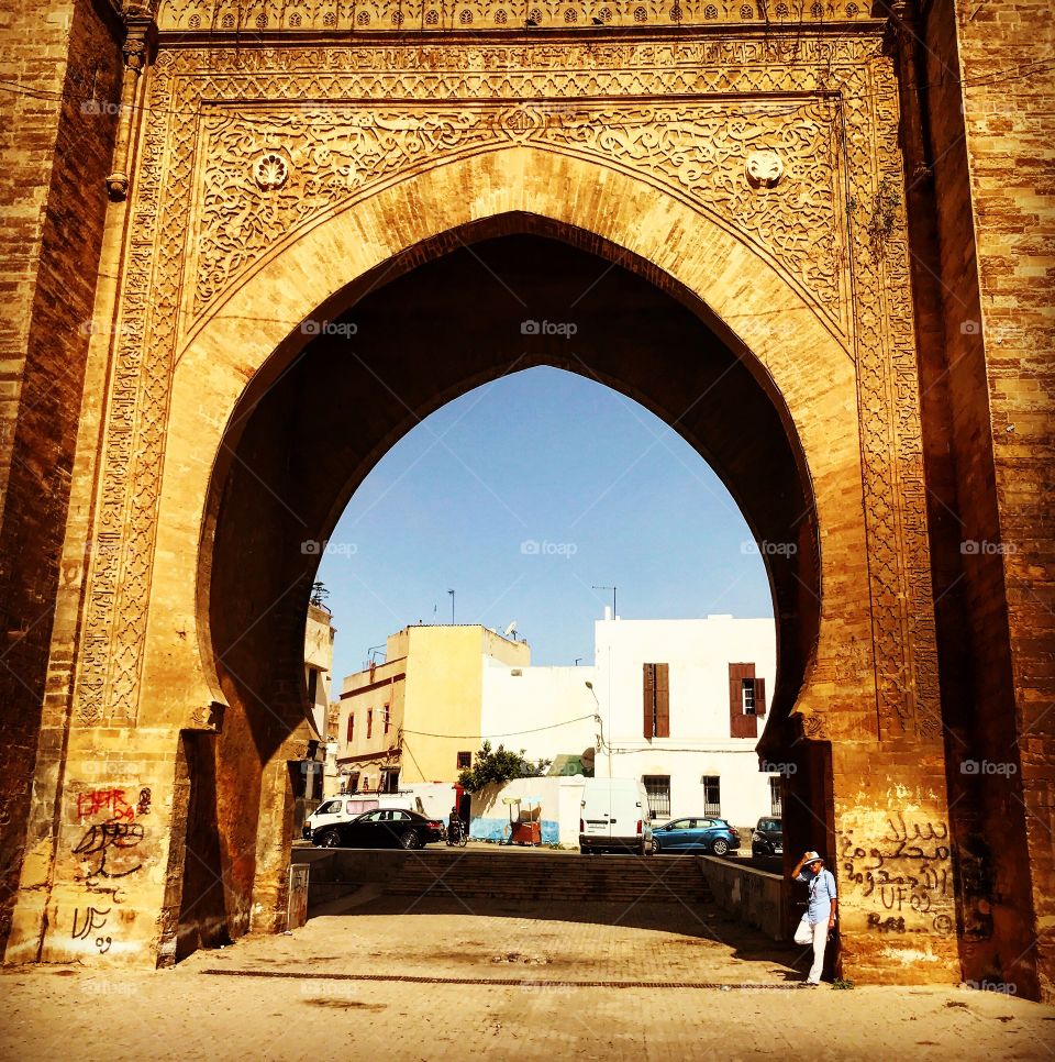 main door of the city wall of Salé, Morocco