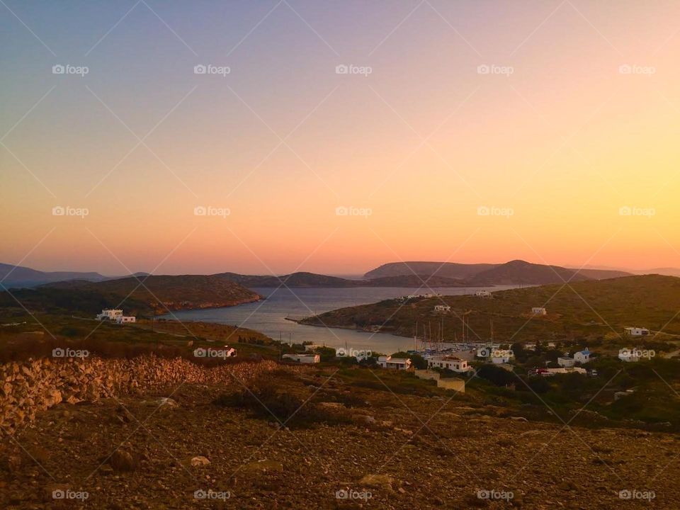 Sunset in a remote island 