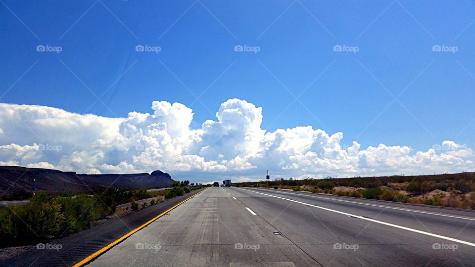 Lonely Desert Highway. Barely another vehicle in sight as we head down the desert highway!