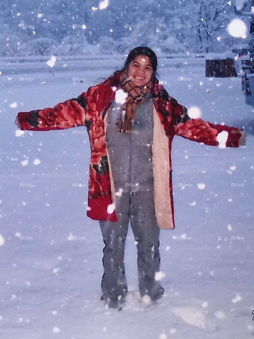 Lần đầu tiên thấy tuyết rơi.