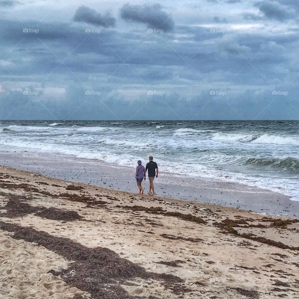 Evening walk on the beach 