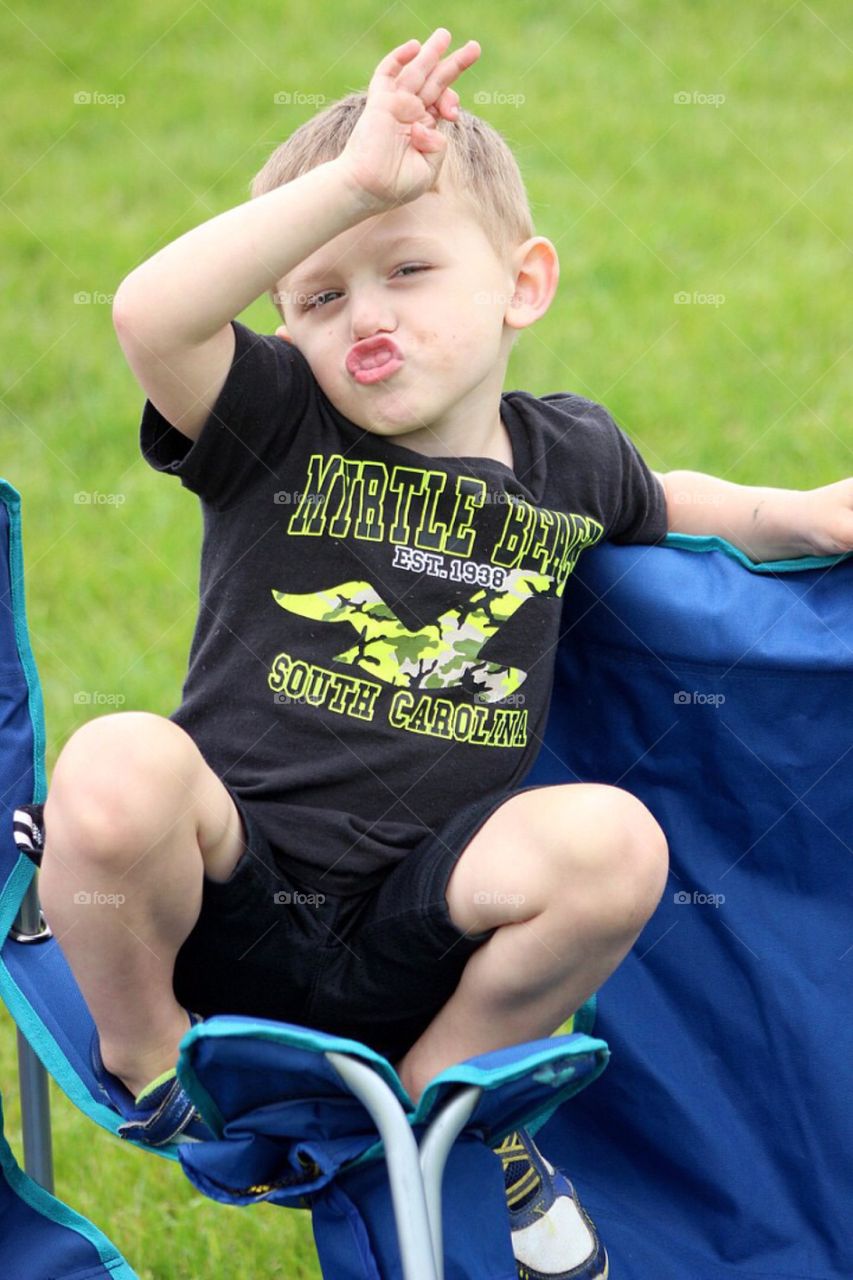 Boy making funny face