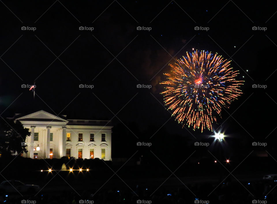 Fireworks at The White House in Washington, DC