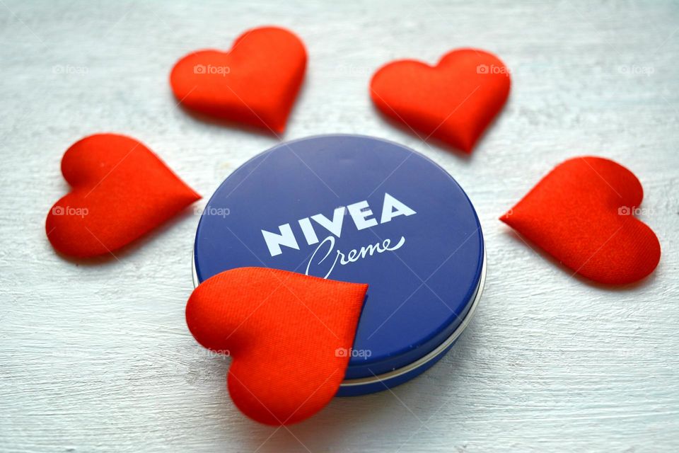 love ❤️ Nivea cream with red hearts