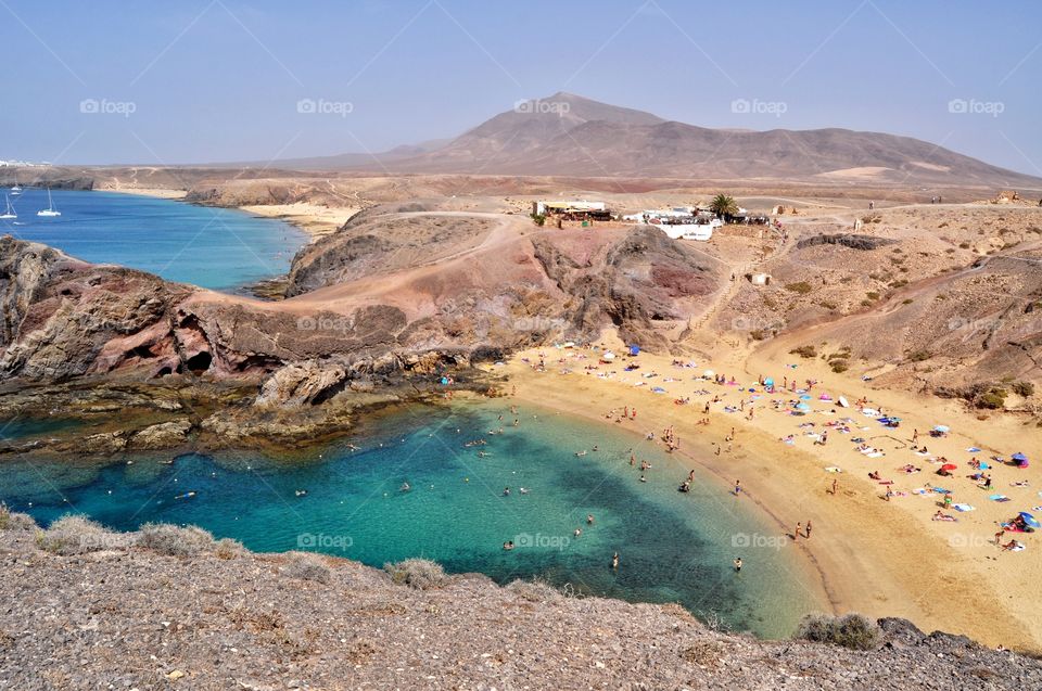 beautiful papagayo beach on lanzarote canary island in Spain