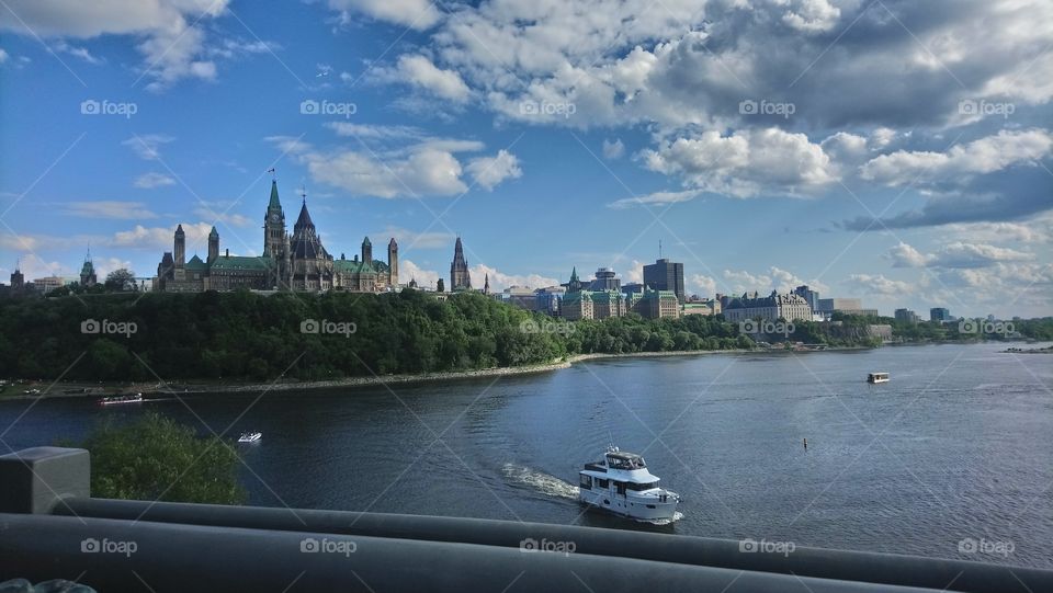 A cloudy day in Canada's capital with views of the Parliament, Supreme Court and Downtown
