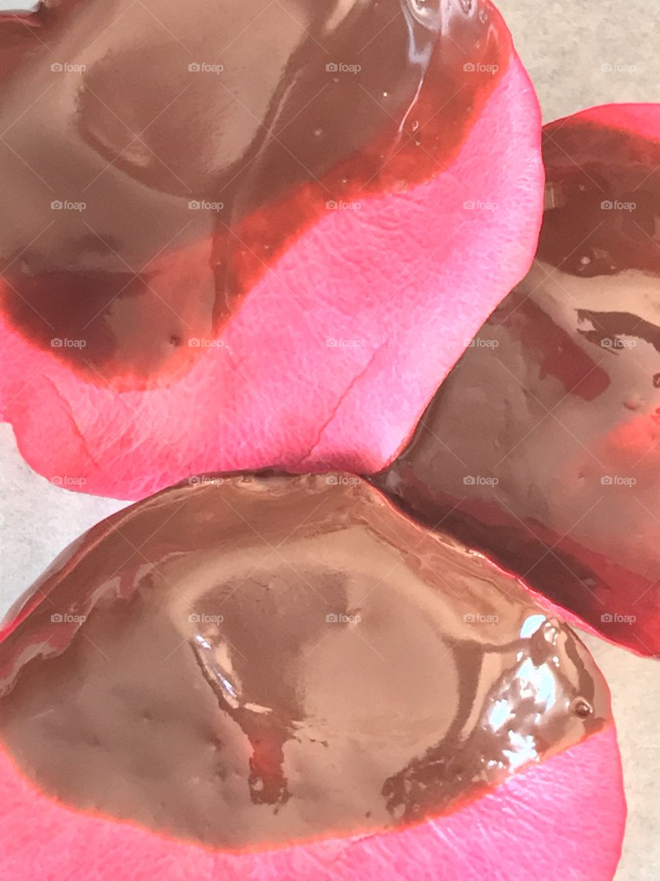 Chocolate covered rose petals