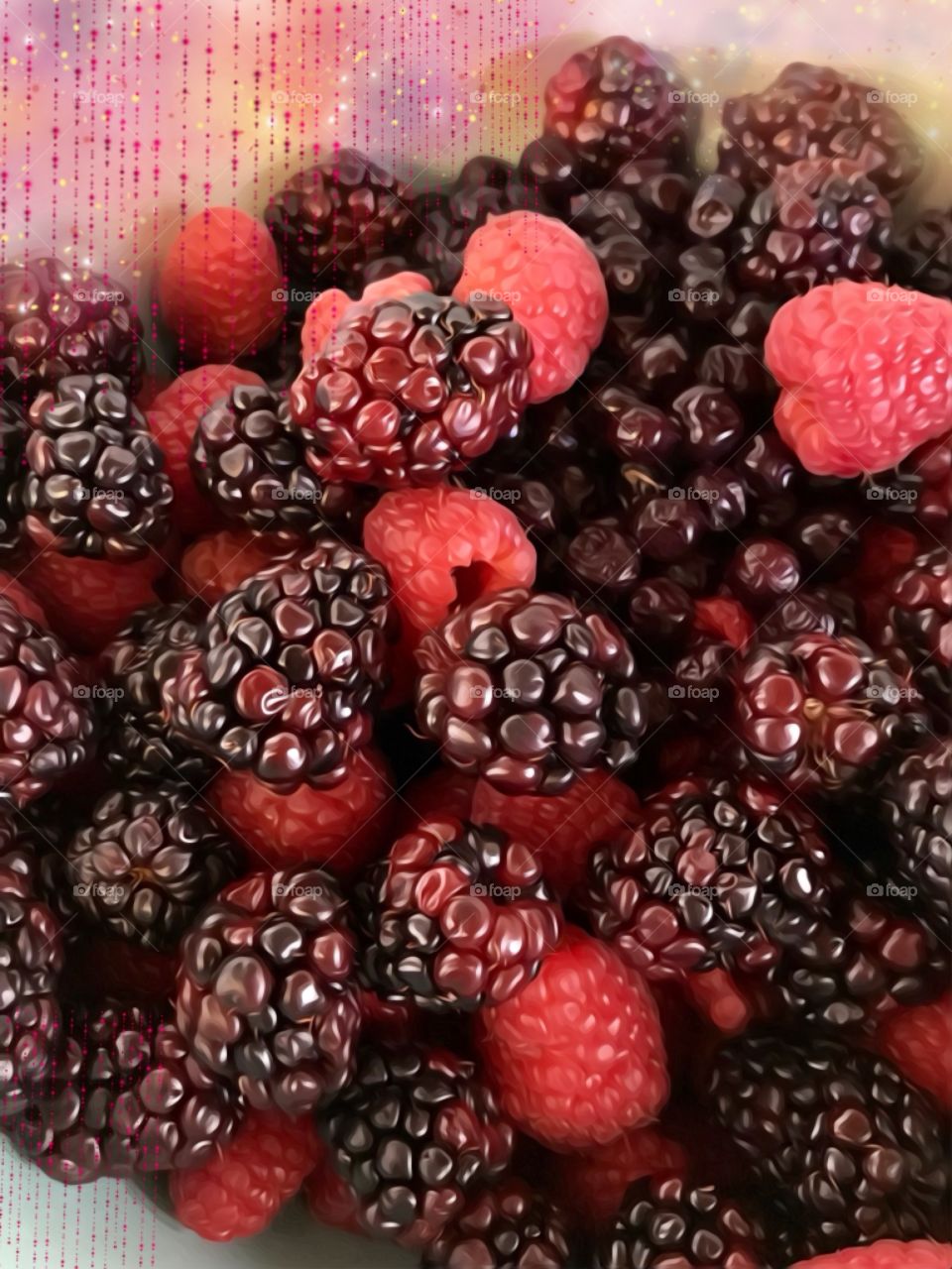 Close up of berries for pie baking