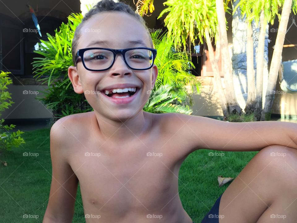 Close-up of a boy with spectacles