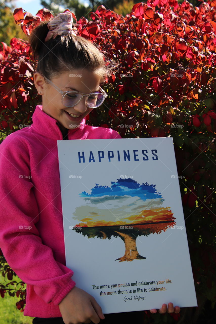 Happiness Displate with happy girl