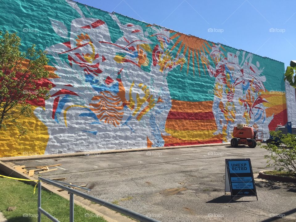 Mural in progress