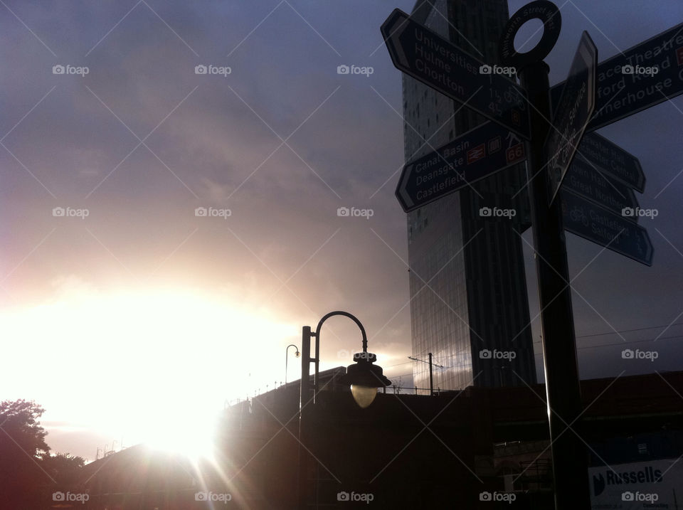 sunset manchester deansgate sign post by craig_franklin