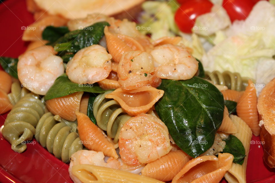 Shrimp, Spinach and Pasta