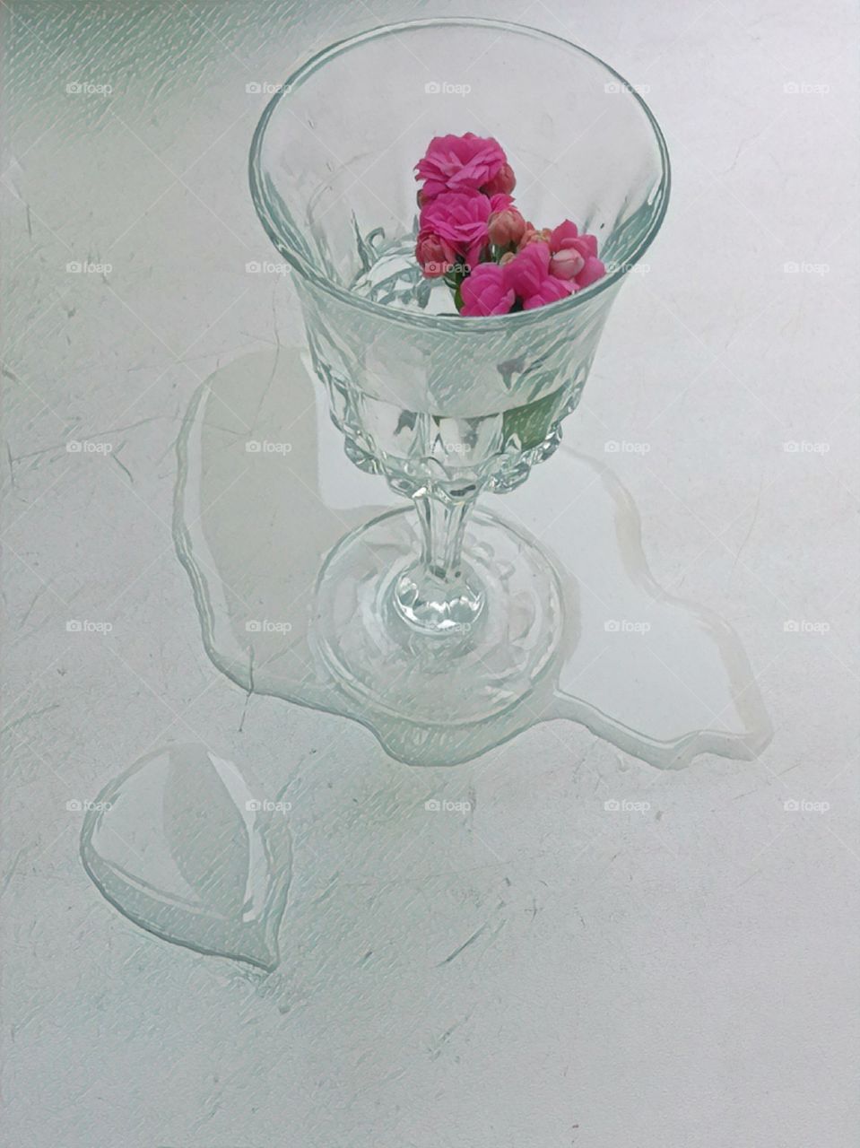 Glass with flowers 4