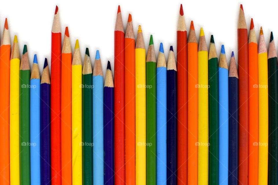 Repeating Rows of Colored Pencils