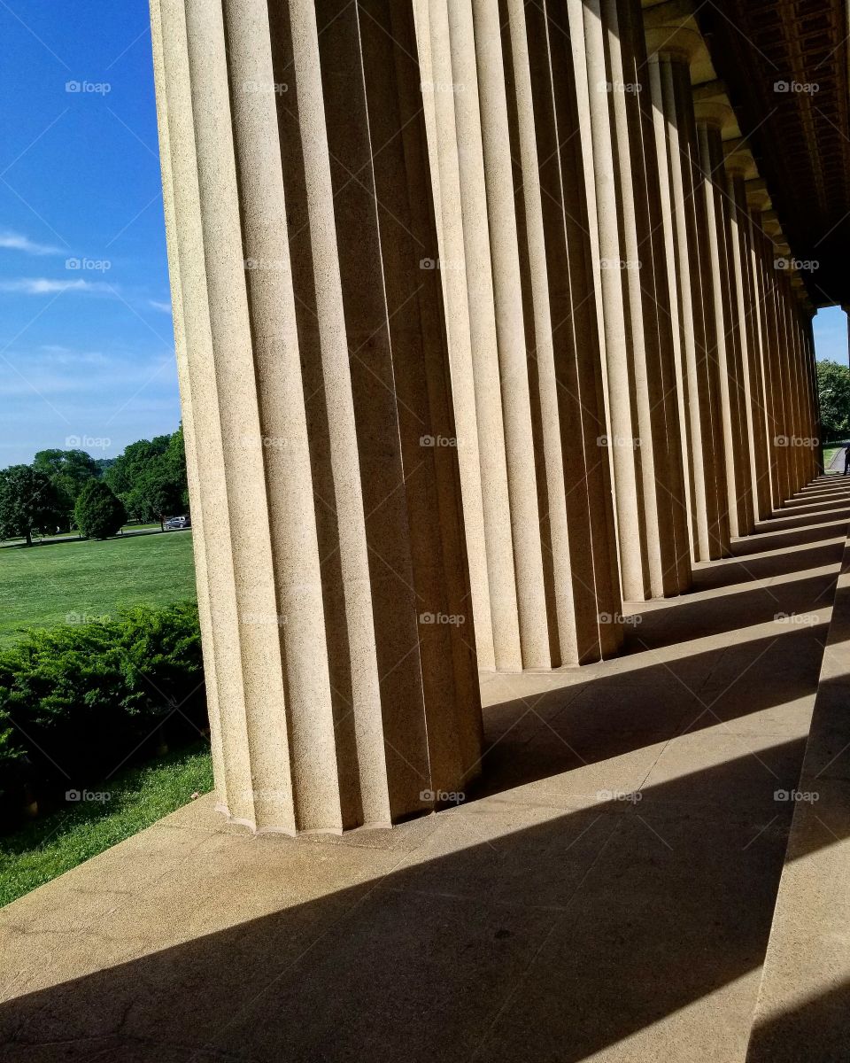 Rows of Columns at the Parthenon in Nashville Tennessee