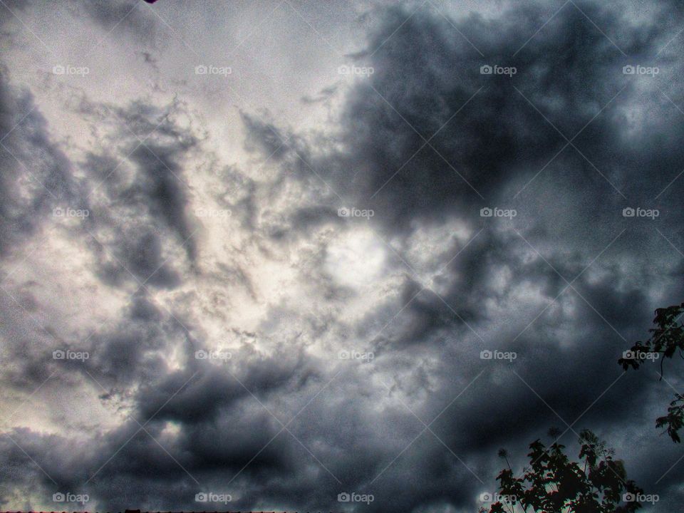 The sky is cloudy or it will rain.