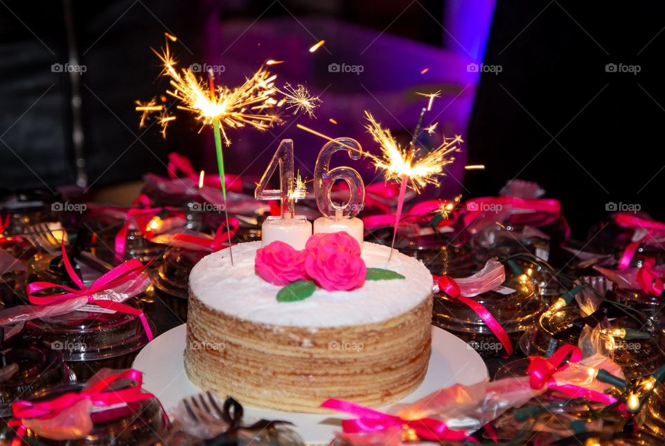 Black and pink birthday cake