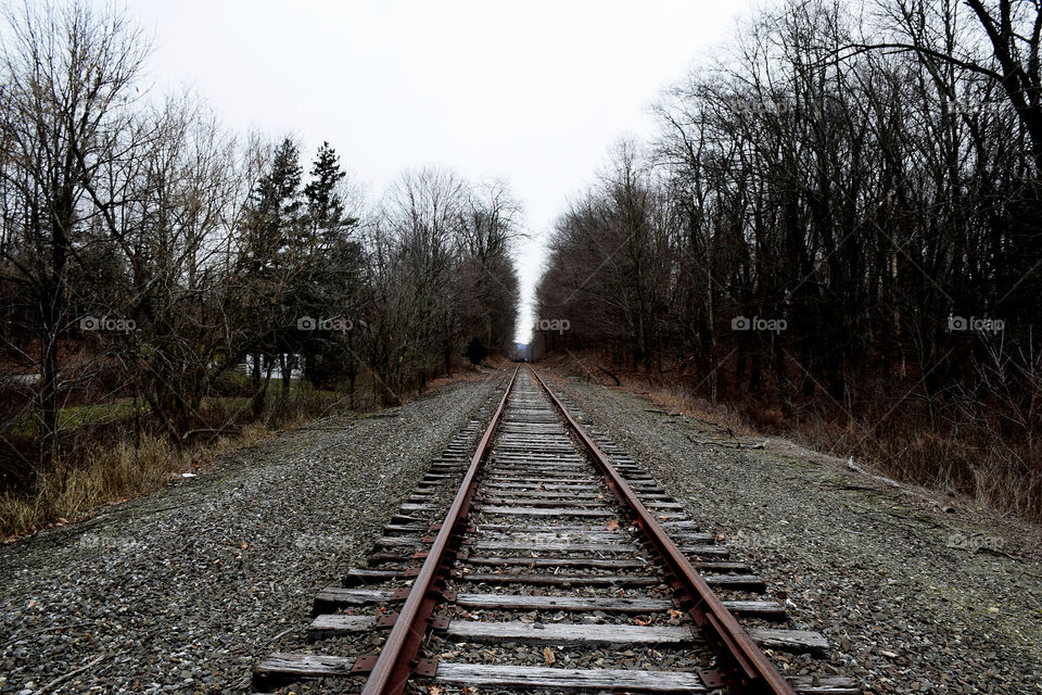 Walking along the railroad tracks
