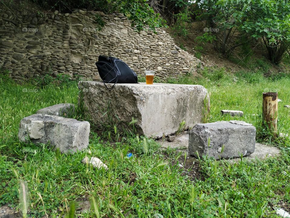 backpack in nature