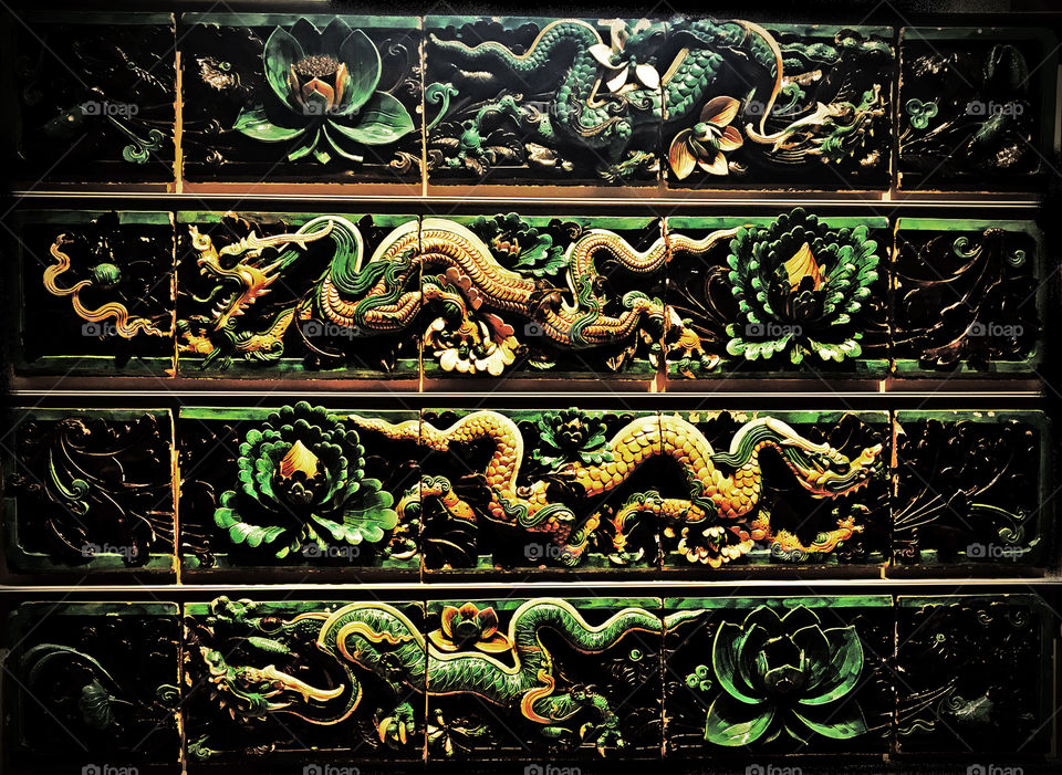 British Museum Asian Wing Chinese Dragon panel