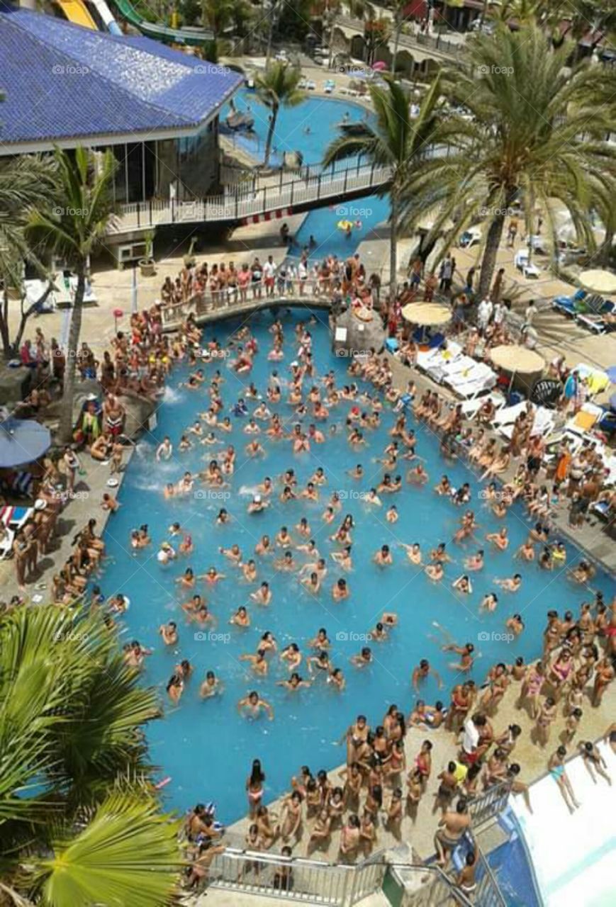 Pool full of people