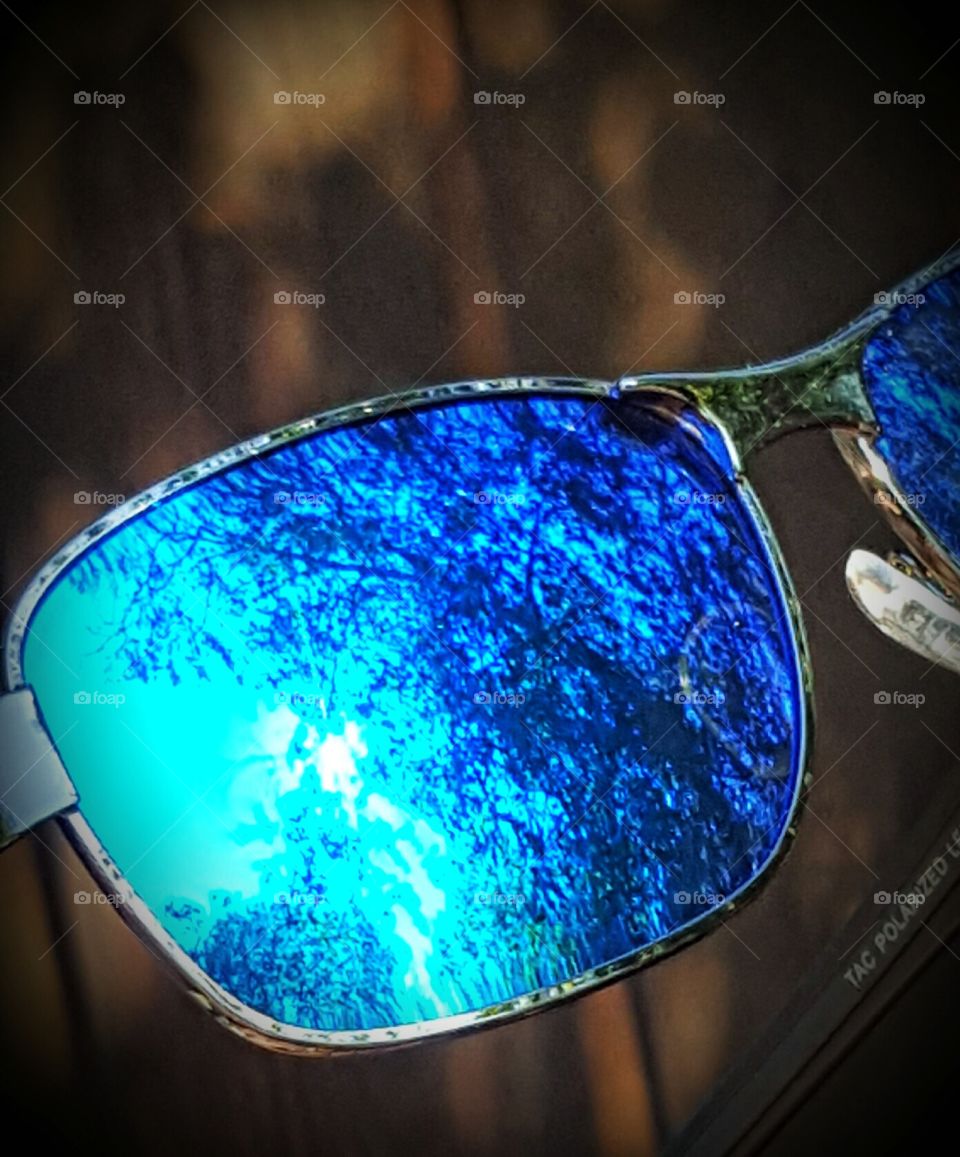 Light reflecting off my sunglasses