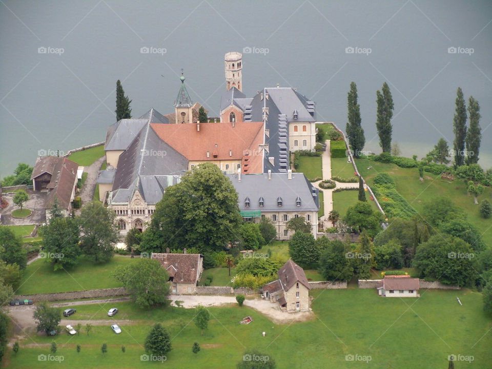 lake france monastery abbey by jgajdos