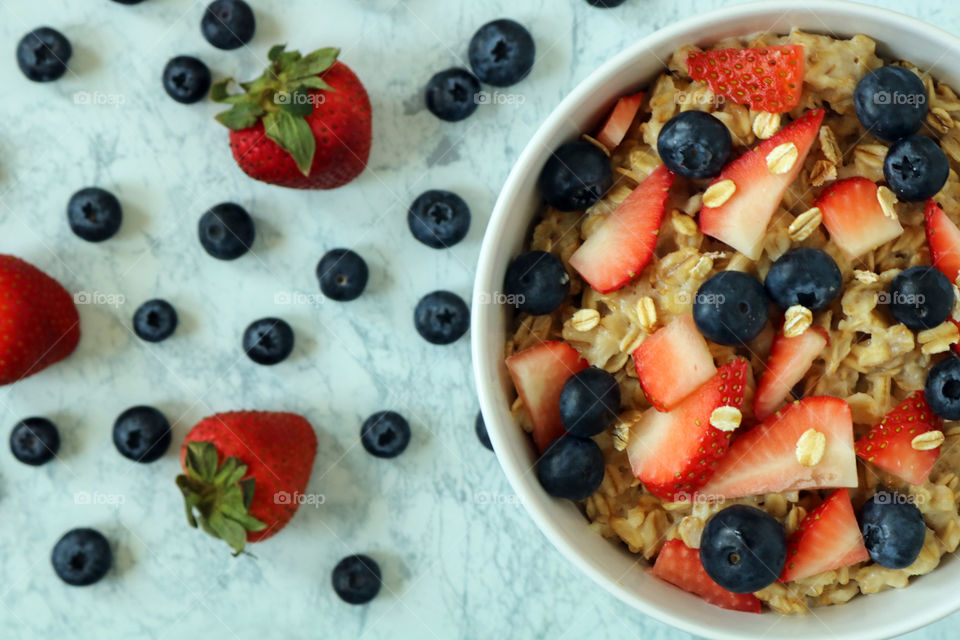 Strawberry and Blueberry Oatmeal