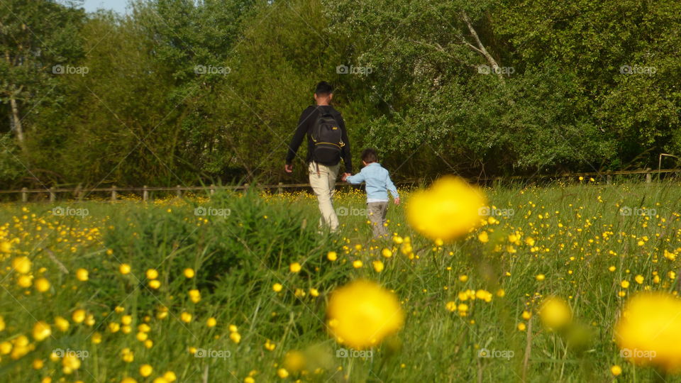 spring mood father and son