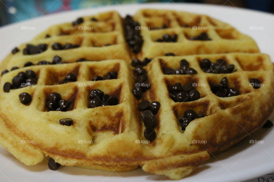 Chocolate chips waffle