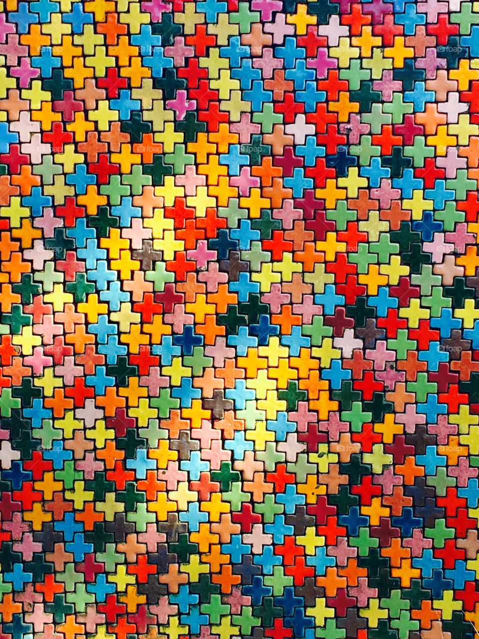 Multi coloured wall
