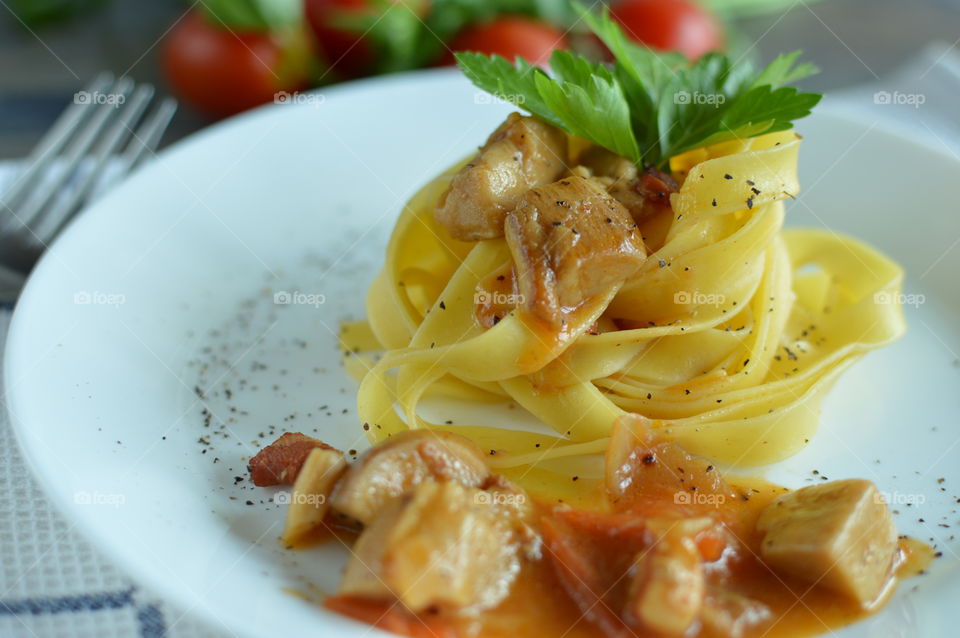 fresh pasta with porcini mushrooms