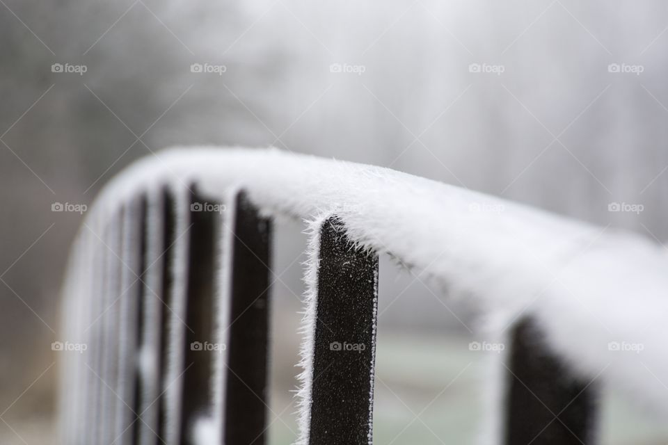 A small bridge filled with ice needles