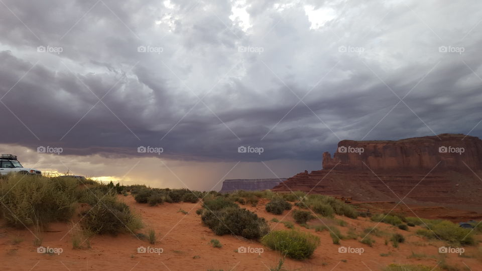 monsoon rolling into monument valley
