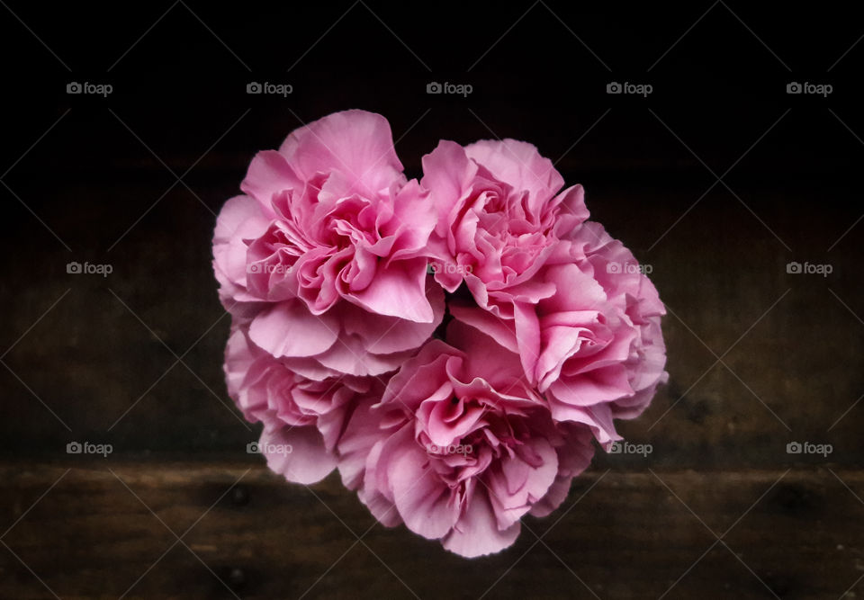 Rustic pink carnations bouquet