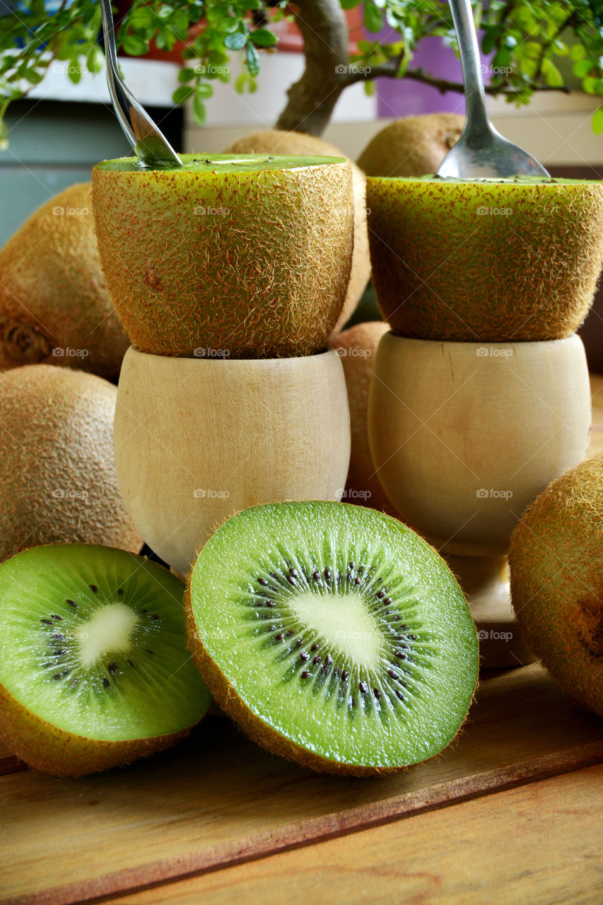 Close-up of kiwis